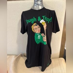 Grunt Style Black Tank with Green & Skin-Tone Rosie Graphic